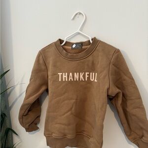 Kids' Cozy Brown Thankful Sweatshirt